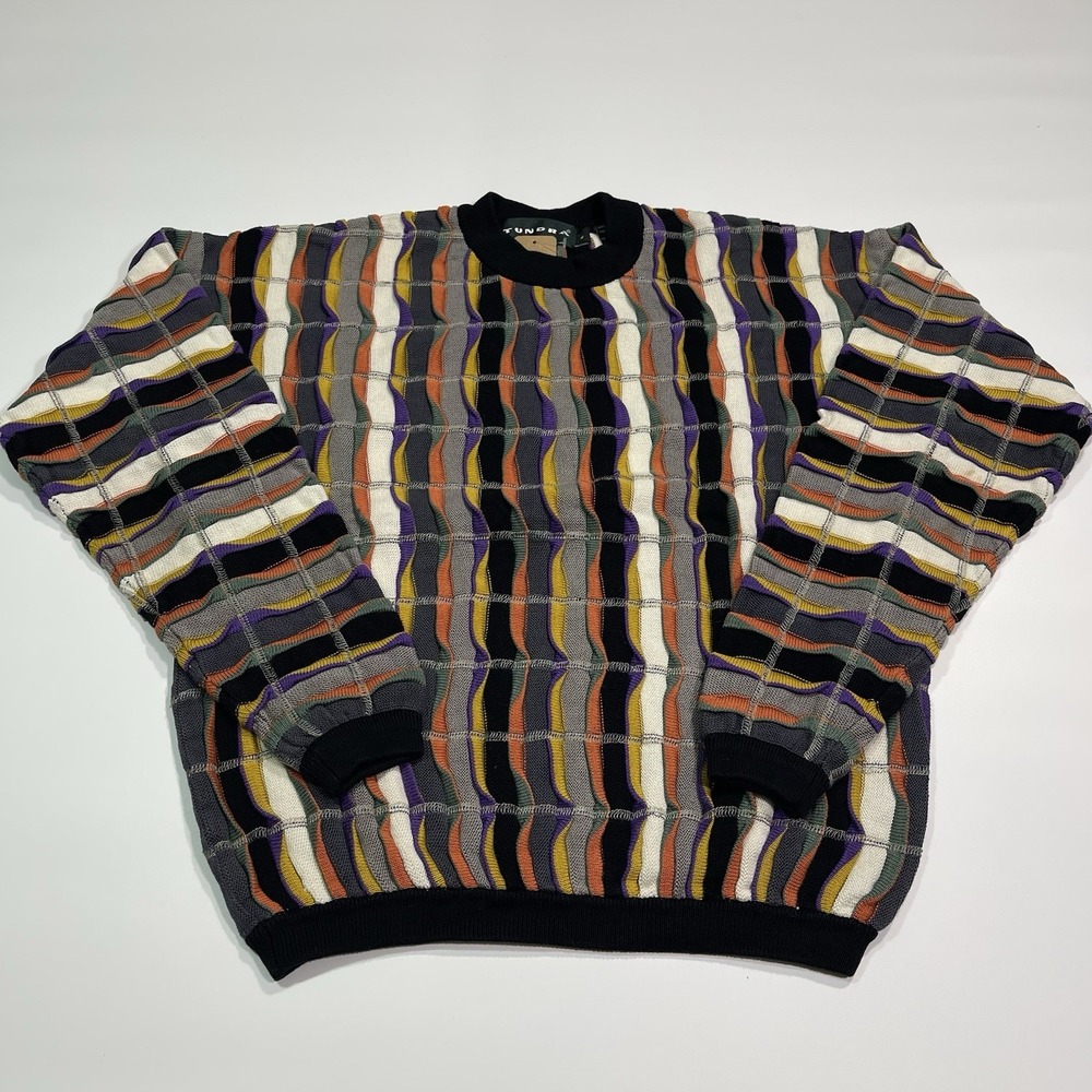 Vintage Tundra Coogi Style 3D Knit Sweater